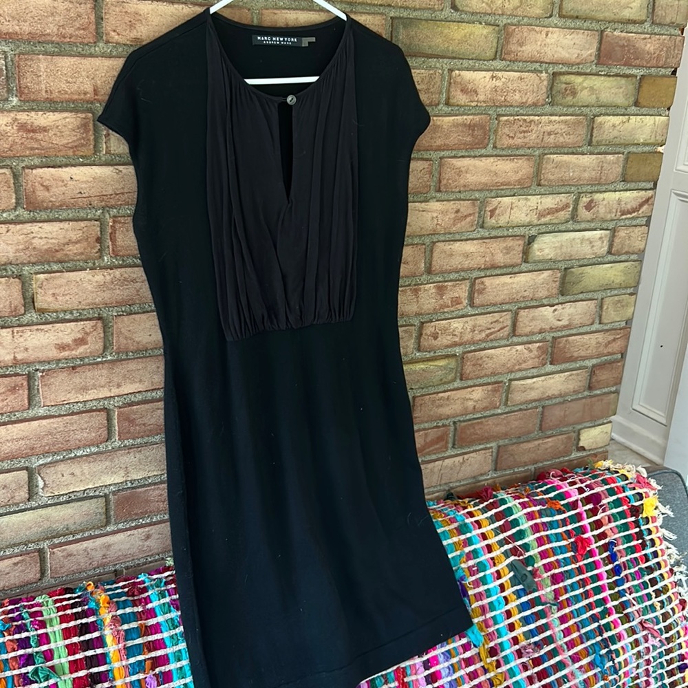 Andrew Marc, L, black, wool/acrylic, cap sleeve, dress